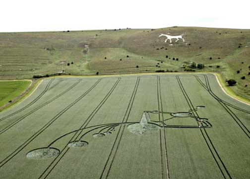 Below Milk Hill's White Horse near Alton Barnes, Wiltshire, England, 