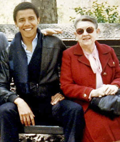 Barrack Obama and his Grandmother, Madelyn Dunham Pictured: Barrack Obama and his Grandmother, Madelyn Dunham. “Madeline Dunham was a volunteer at the Oahu Circuit Court probate department and had access to the Social Security numbers of deceased people.”