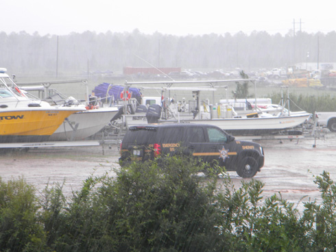 Corner of Canal Road and I-10, in Gulfport, Mississippi, at the Gulfport site used as a BP staging area. August 14, 2010.