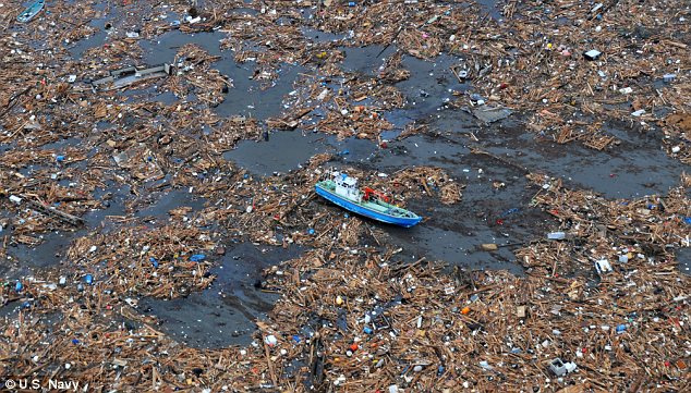 Debris soup: There have been reports of cars, tractor-trailers, capsized ships and even whole houses bobbing around in open water off the coast of Japan