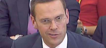 James Murdoch, testifying before British Parliament, 07/19/11. (photo: Rex Features)