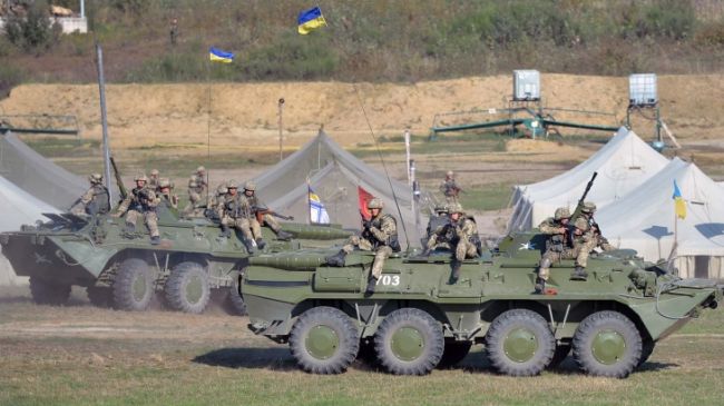 Exercise Rapid Trident near Yavoriv, Ukraine, Friday, Sept. 19, 2014. 