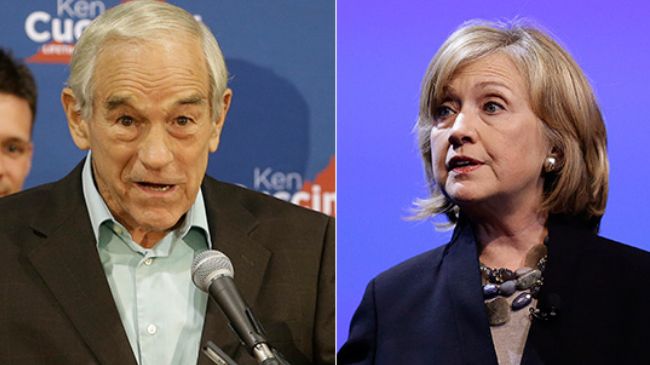 Ron Paul (left) and Hillary Clinton