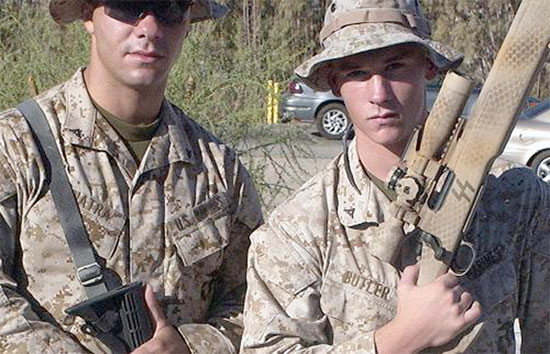 A Marine scout sniper, right, has an 'SS' marked on his rifle in this 2004 photo. (photo: Marine Corps Times) 