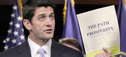 Paul Ryan introduces his controversial budget recommendations on Capitol Hill, 04/05/11. (photo: AP)