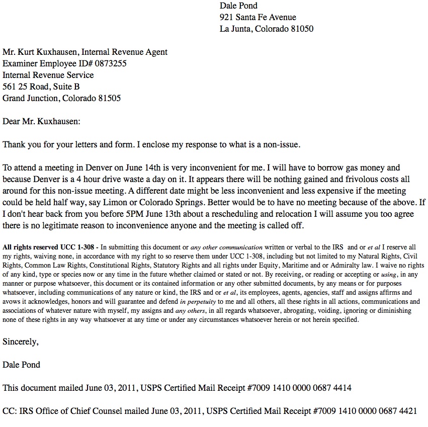 Response Cover Letter