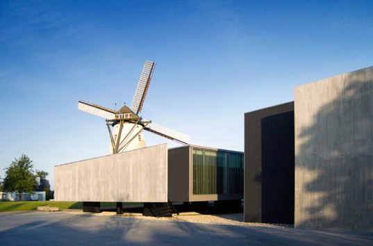 green design, eco design, sustainable design, Govaert and Vanhoutte Architects, d-hotel, Kortijk, windmill, upcycled windmill, adaptive reuse, luxury hotel, eco-luxury hotel, eco-tourism