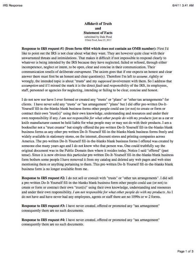 Response page 1 of 3