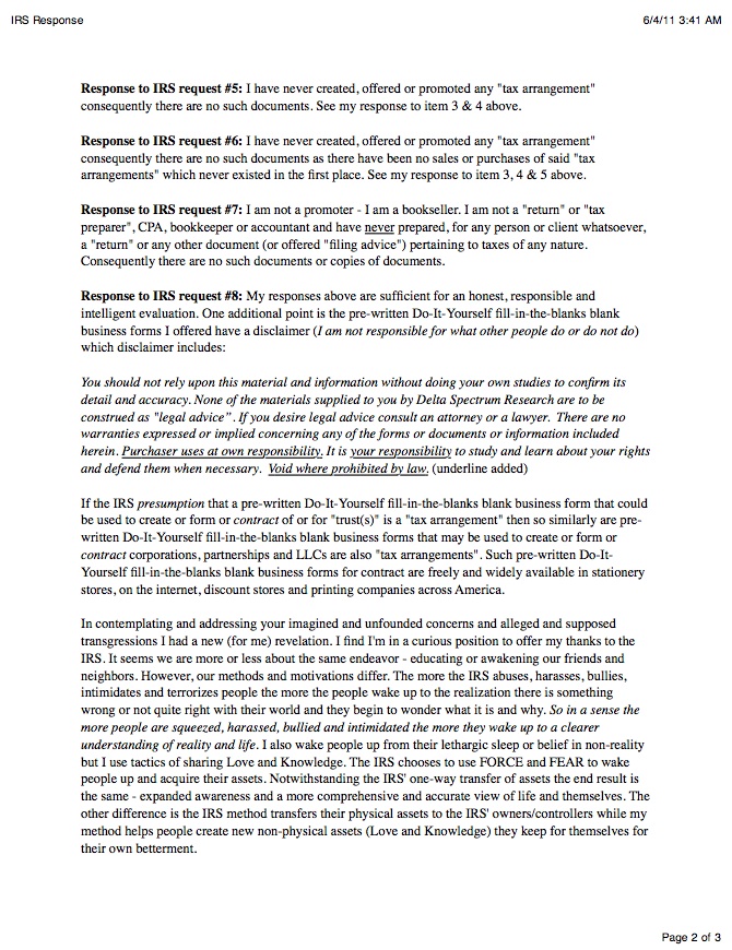 Response page 2 of 3