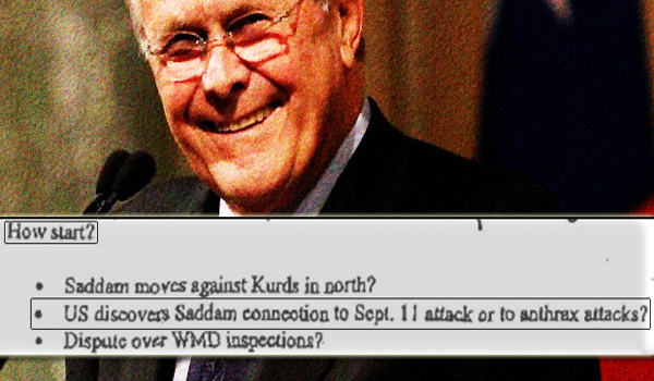 Newly-Released Memo by Donald Rumsfeld Proves Iraq War Started On False Pretenses