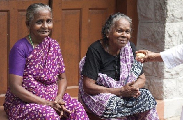 Aged women sitting in front of an old age home in Kanyakumari district in Tamil Nadu. Credit: K. S. Harikrishnan/IPS