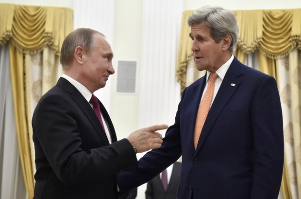 ussian President Vladimir Putin (L) meets with US Secretary of State John Kerry at the Kremlin in Moscow, on 24 March, 2016 (AFP) ussian President Vladimir Putin (L) meets with US Secretary of State John Kerry at the Kremlin in Moscow, on 24 March, 2016 (AFP)