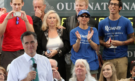 Republican presidential candidate Mitt Romney at a campaign stop in Jacksonville, Florida