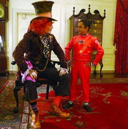 Pictures of Obama, White House Alice in Wonderland Party in 2009 With Johnny Depp