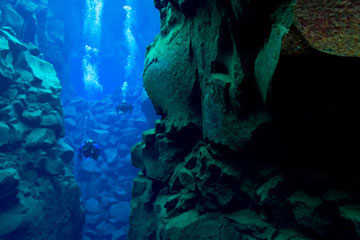 Take a dive between two continents. Take a dive between two continents.
