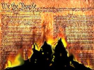 constitution burning