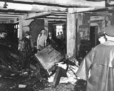 Picture of damage after a plane crashed into the Empire State Building.