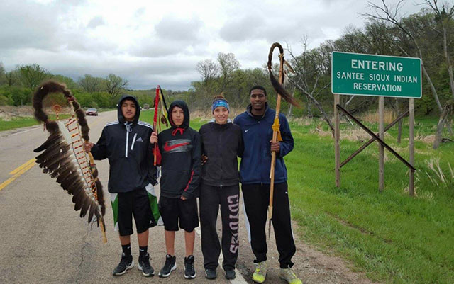 Natives and non-natives have joined together for a five-hundred-mile-long relay race to deliver a petition to the Corps who are expected to soon decide on a permit for the pipeline's construction. (Photo: Jason Coppola)