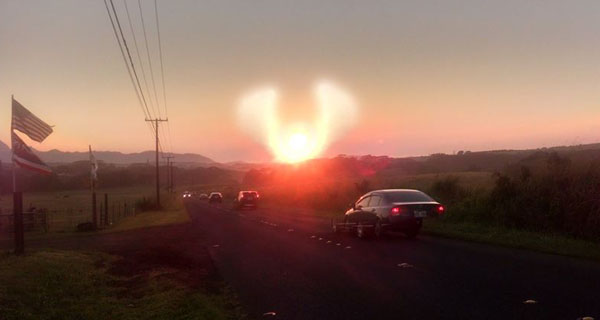 Amy Langley photographed this "angelic" sunrise in Koloa, Kauai, Hawaii on Jan. 13, 2016.